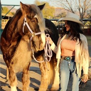 Faux suede tassel jacket